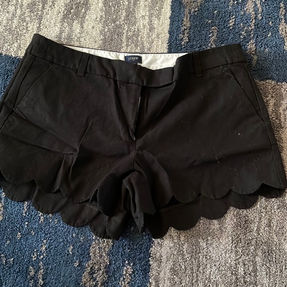 J. Crew scalloped edge black shorts Size 14